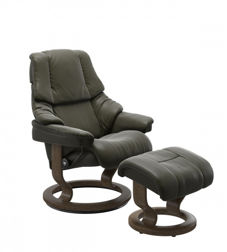 Stressless Reno M Classic with footstool Paloma Dark Olive Smoked Oak