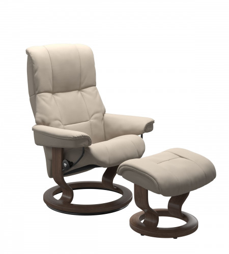 Stressless Mayfair L Classic with footstool Paloma Fog Walnut