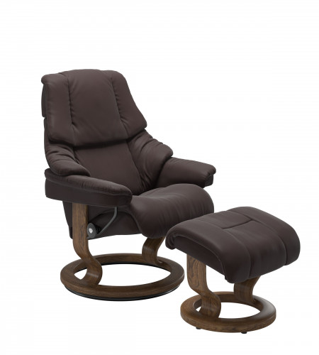 Stressless Reno M Classic with footstool Paloma Chocolate Teak